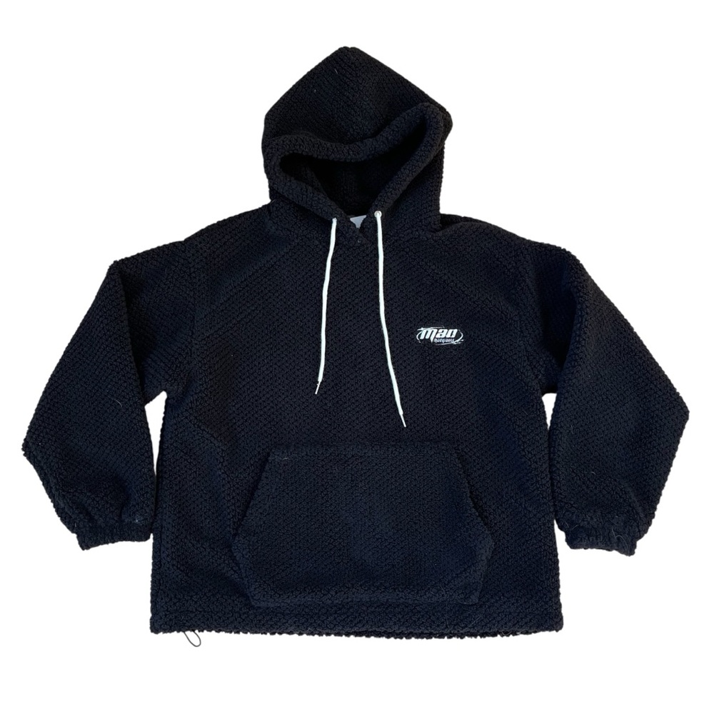Aelfric Eden Black Sherpa Fleece Pullover Hoodie NWT Women’s size Large